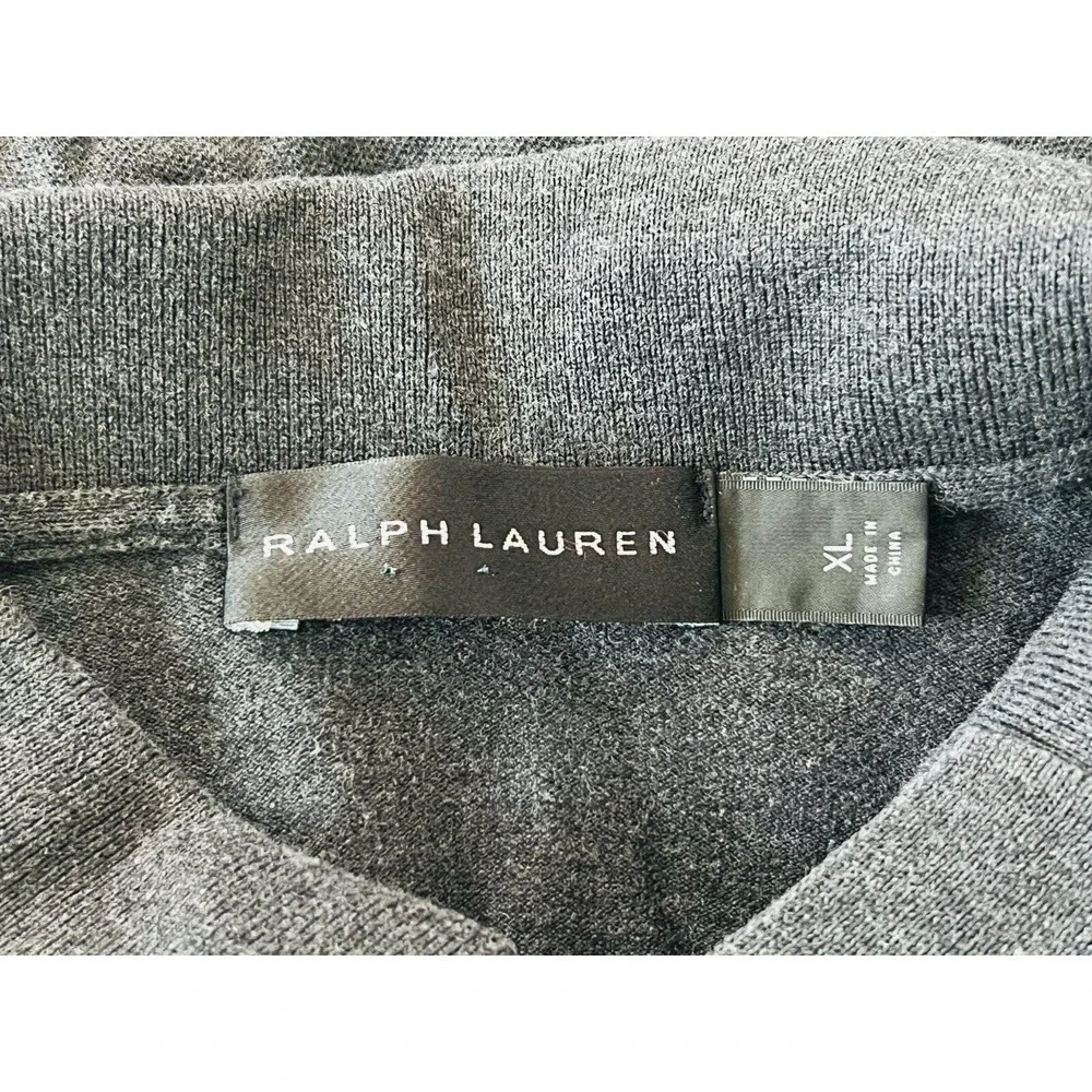 Ralph Lauren Mens Polo Shirt Emboidered Logo Short Sleeve Black Size XL